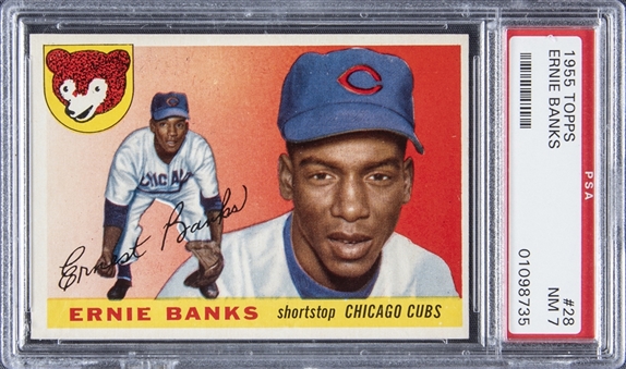 1955 Topps #28 Ernie Banks - PSA NM 7 